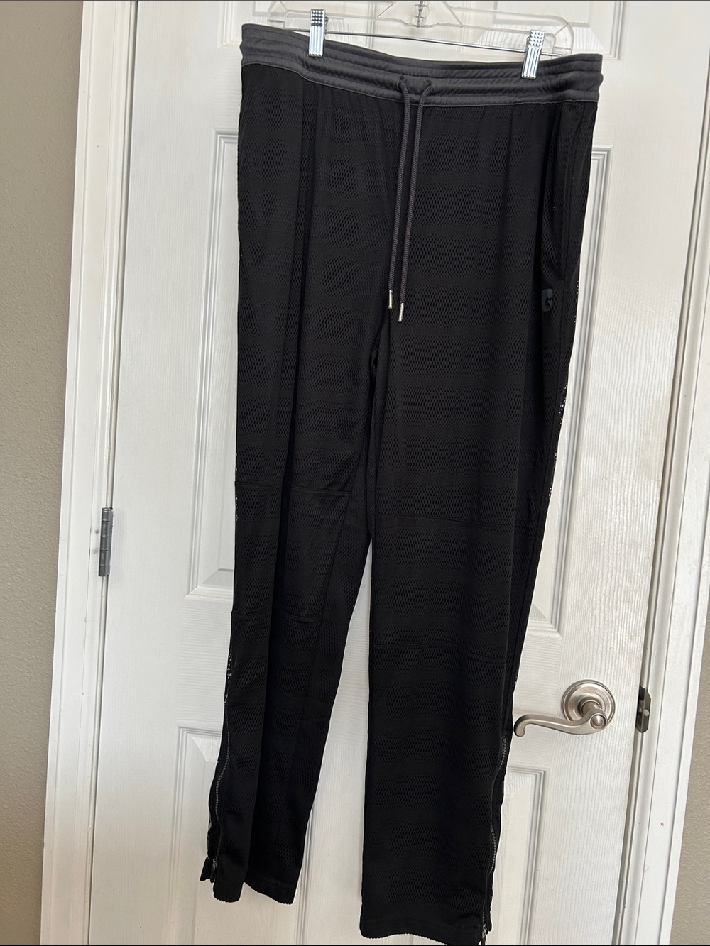 AND1 Black Mesh Athletic Joggers with Drawstring Waist